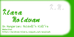 klara moldvan business card